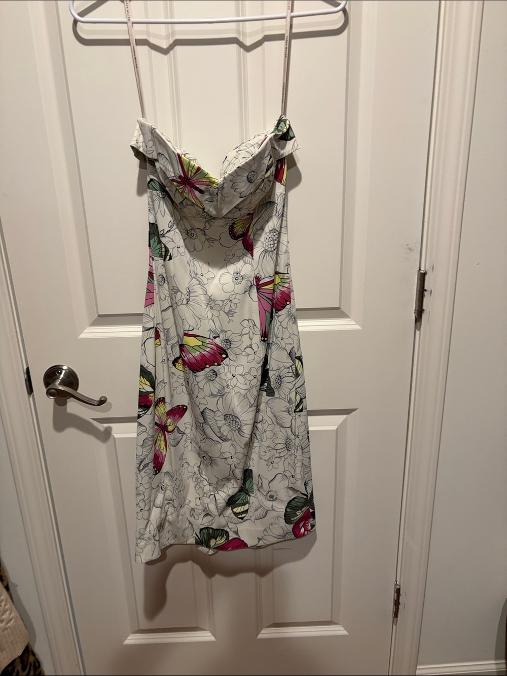 Karen Millen White Slip Dress with Pink and Green Floral Print